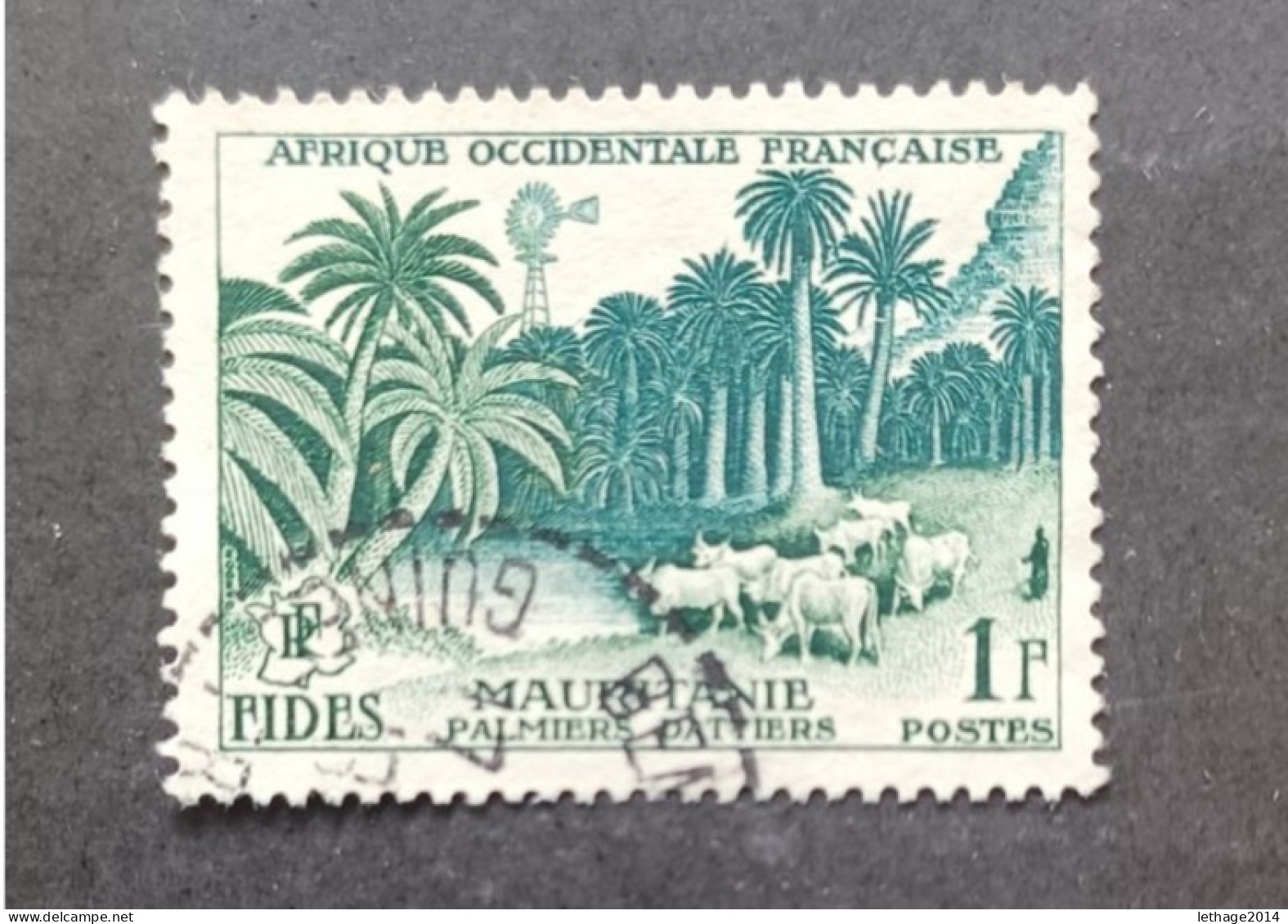 COLONIE FRANCE MAURITANIE 1958 PALMIERS DATTERIES - Usados