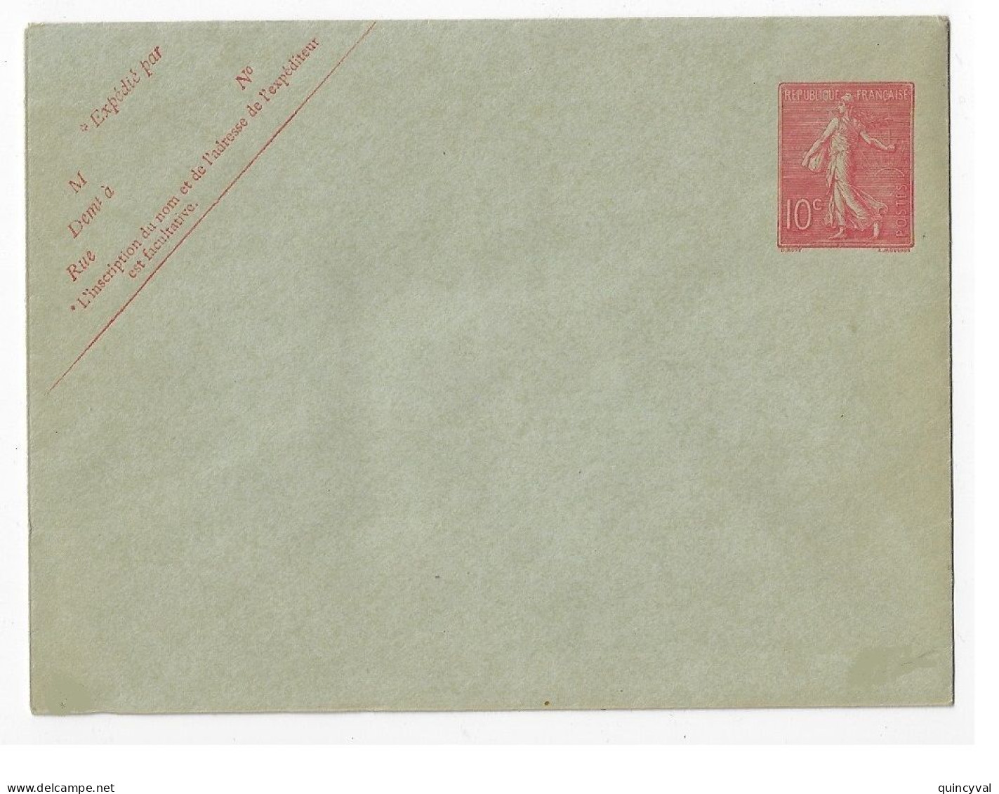 Enveloppe Neuve Entier Postal 10c Semeuse Lignée Mill 611St A11 Yv 129 E3 Format 123 X 96 - Standard- Und TSC-Briefe (vor 1995)
