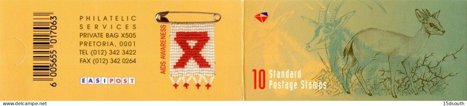 South Africa - 1999 Duiker AIDS Awareness Booklet # SG SB55a - Markenheftchen