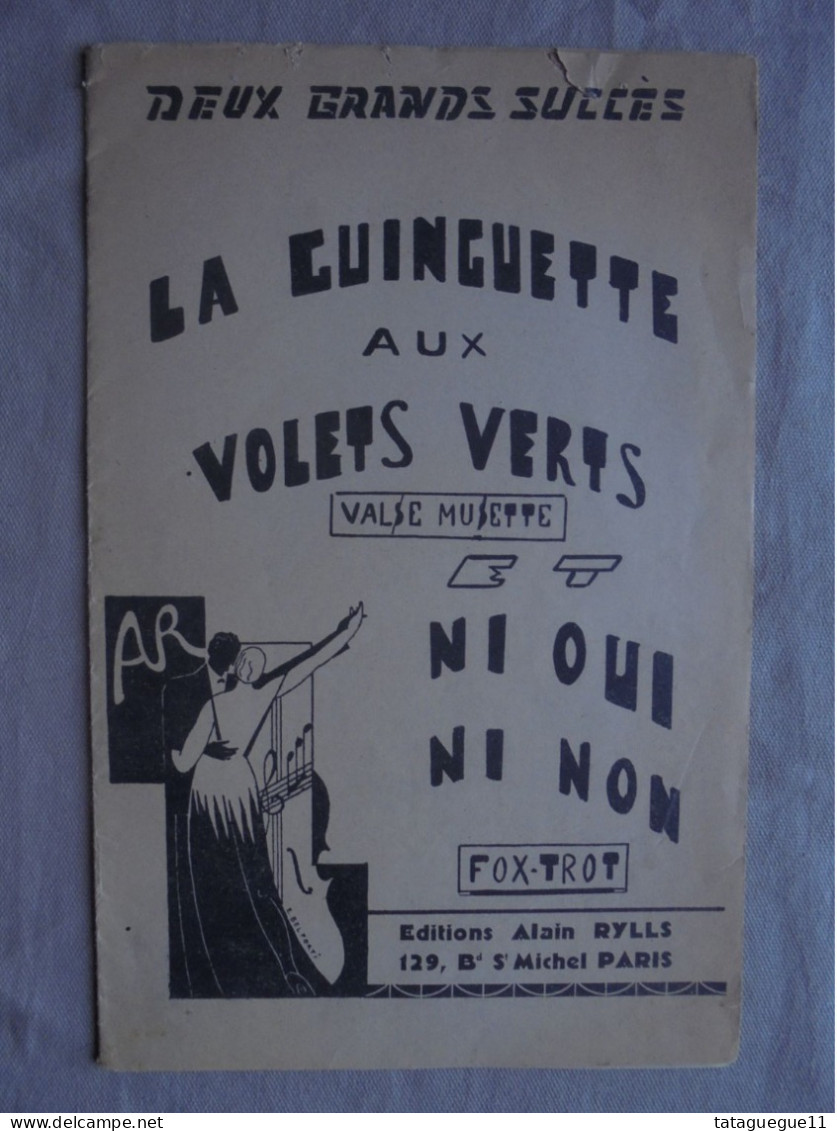 Ancien - Partition La Guinguette Aux Volets Verts/Ni Oui Ni Non Par Alain Rylls - Jazz