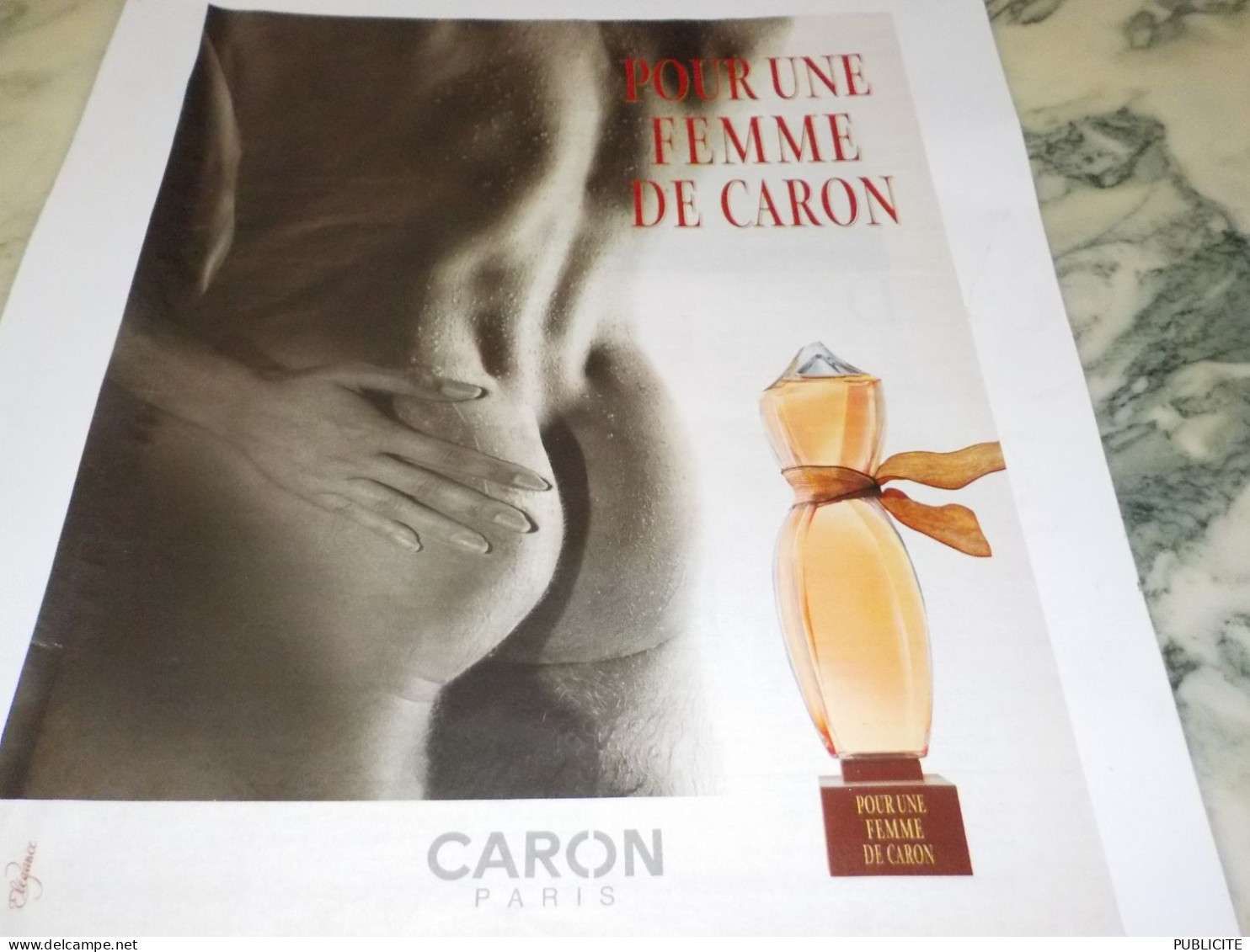 ANCIENNE PUBLICITE  PARFUM POUR UNE FEMME   DE CARON  2001 - Non Classificati