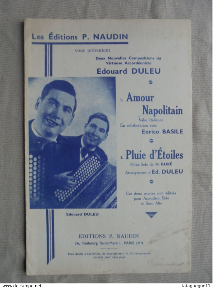 Ancien - Partition Amour Napolitain/Pluie D'étoilles E. Duleu - Chansonniers
