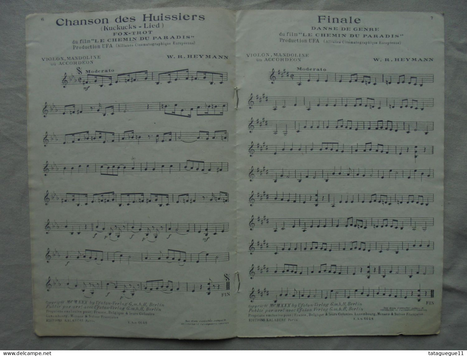 Ancien - Partitions 52e Recueil Salabert 10 Titres 1930 - Chansonniers