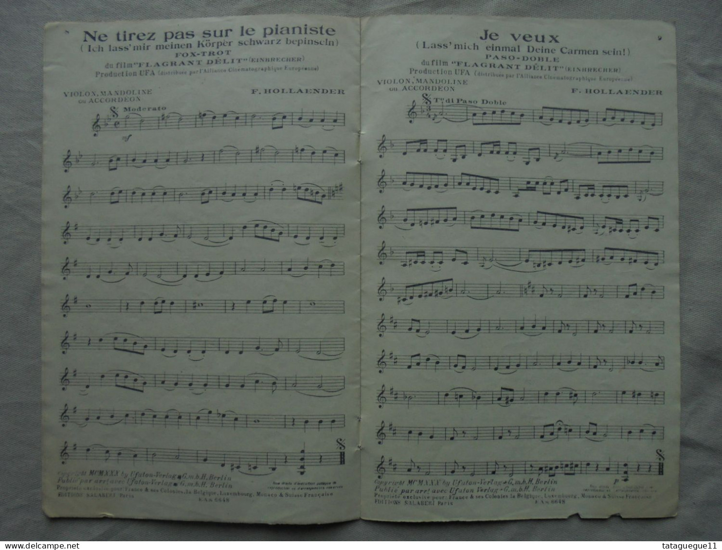 Ancien - Partitions 52e Recueil Salabert 10 Titres 1930 - Liederbücher