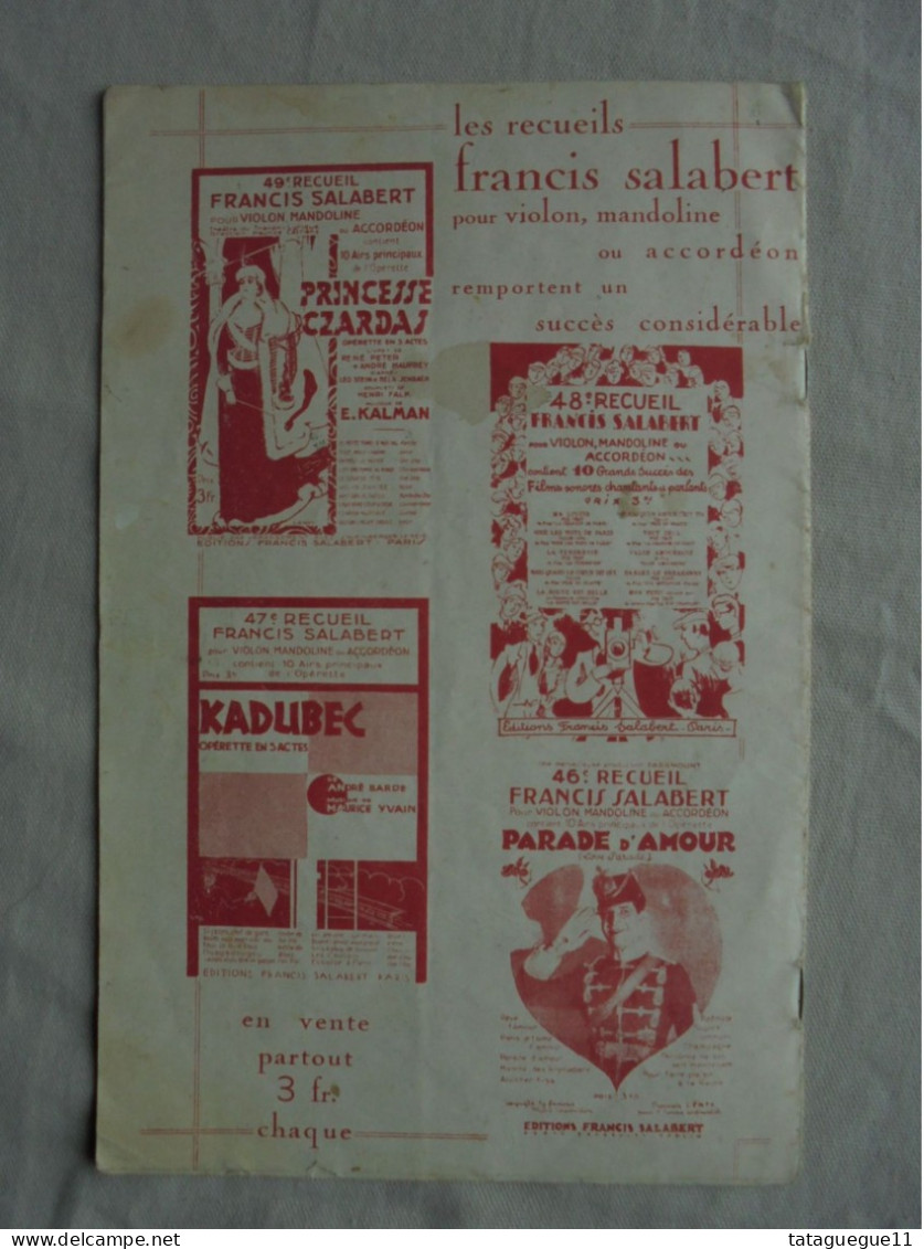 Ancien - Partitions 52e Recueil Salabert 10 titres 1930