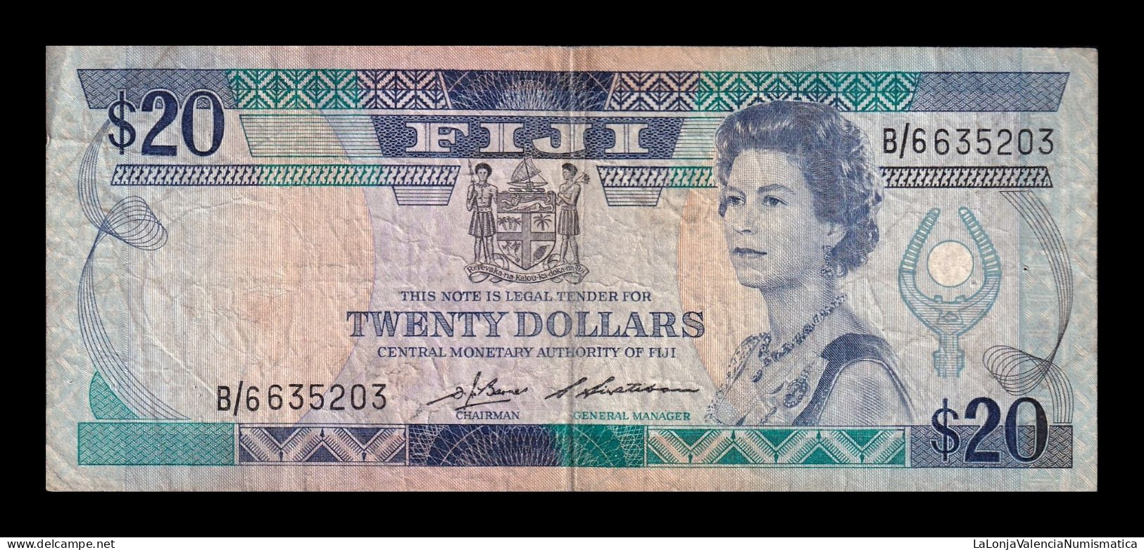 Fiji 20 Dollars Elizabeth II 1986 Pick 85 Bc F - Fidschi