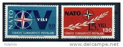 1964 TURKEY 15TH ANNIVERSARY OF NATO MNH ** - NATO