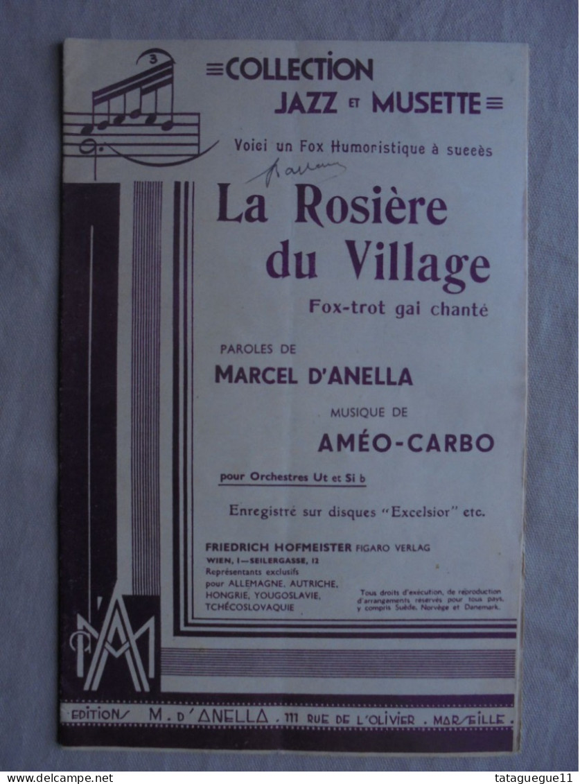 Ancien - Partition La Rosière Du Village Fox-trot Pour Orchestres Ut Et Si B - Chansonniers