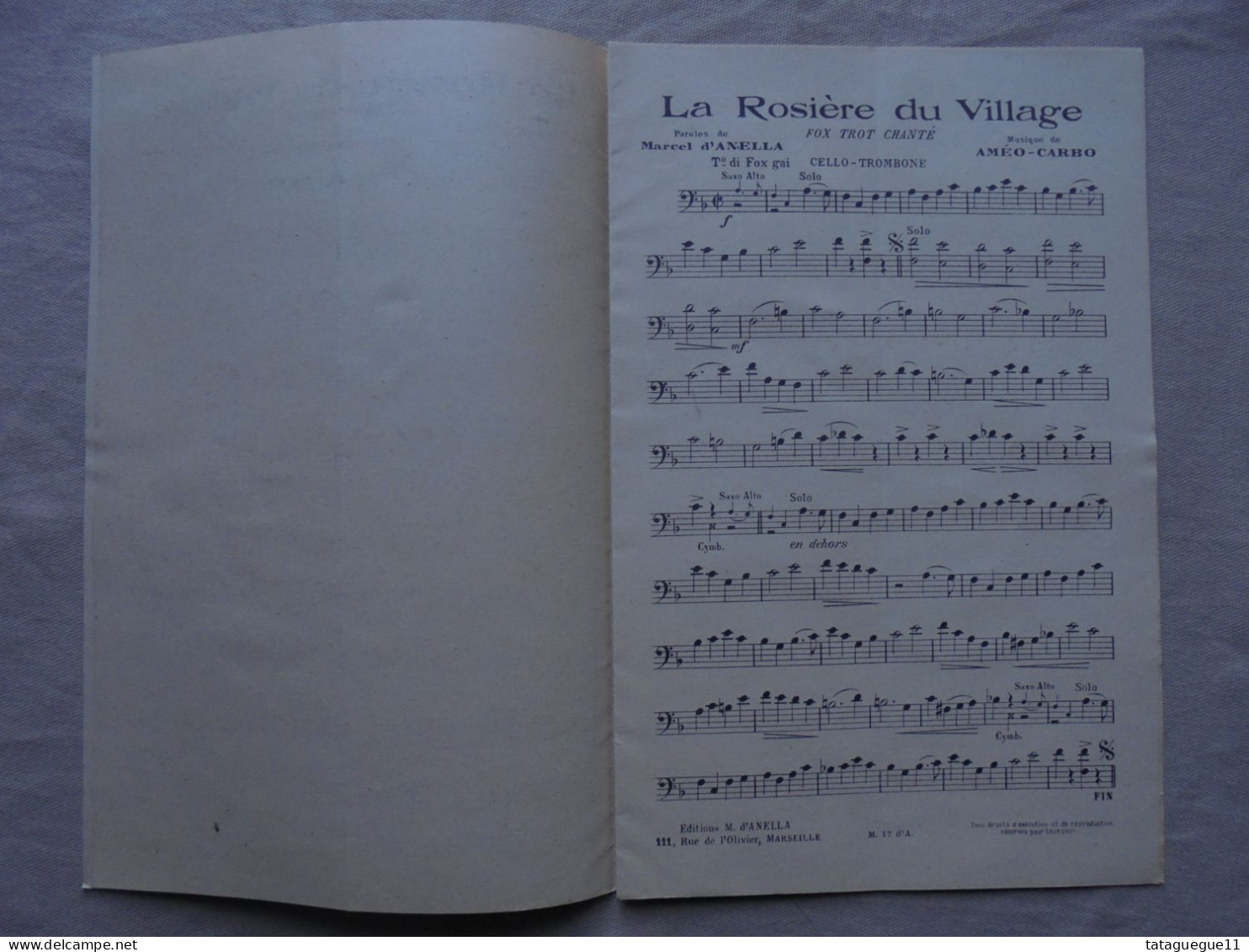 Ancien - Partition La Rosière Du Village Fox-trot Pour Orchestres Ut Et Si B - Libri Di Canti