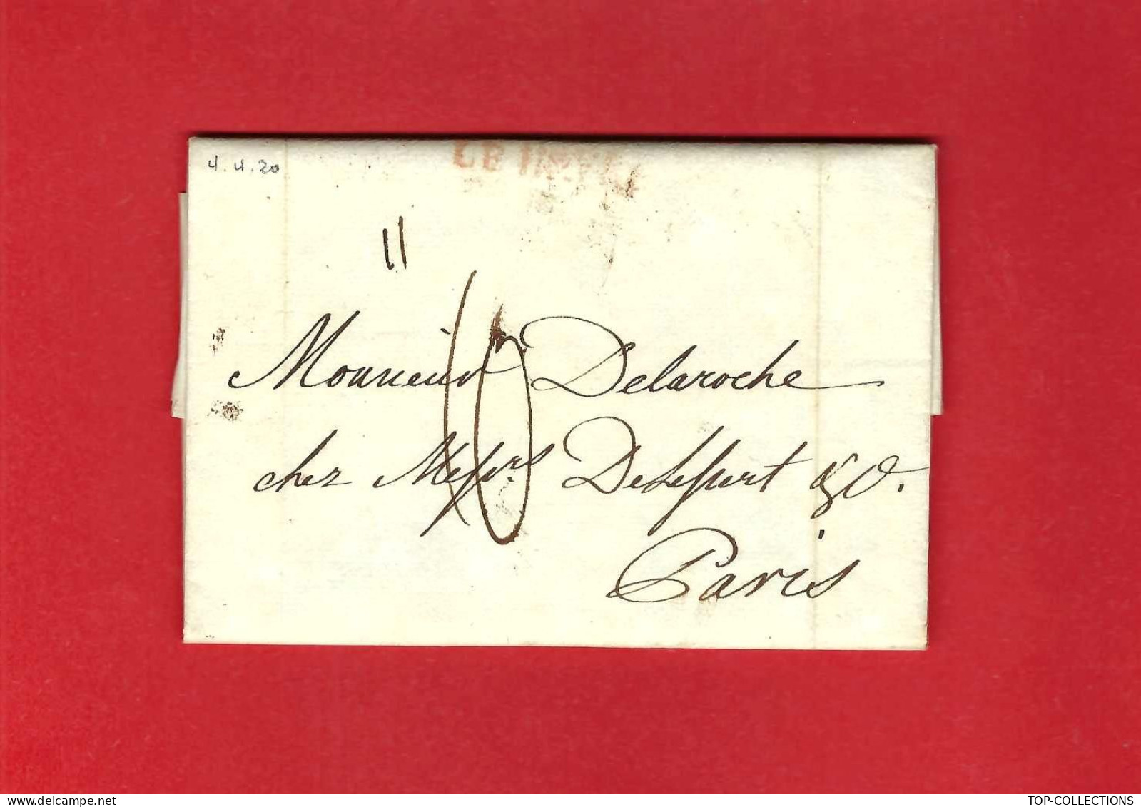 1820 LETTRE Armand Delessert Le Havre  Pour Delaroche Paris NAVIGATION COMMERCE ETATS UNIS AMERIQUE - 1800 – 1899