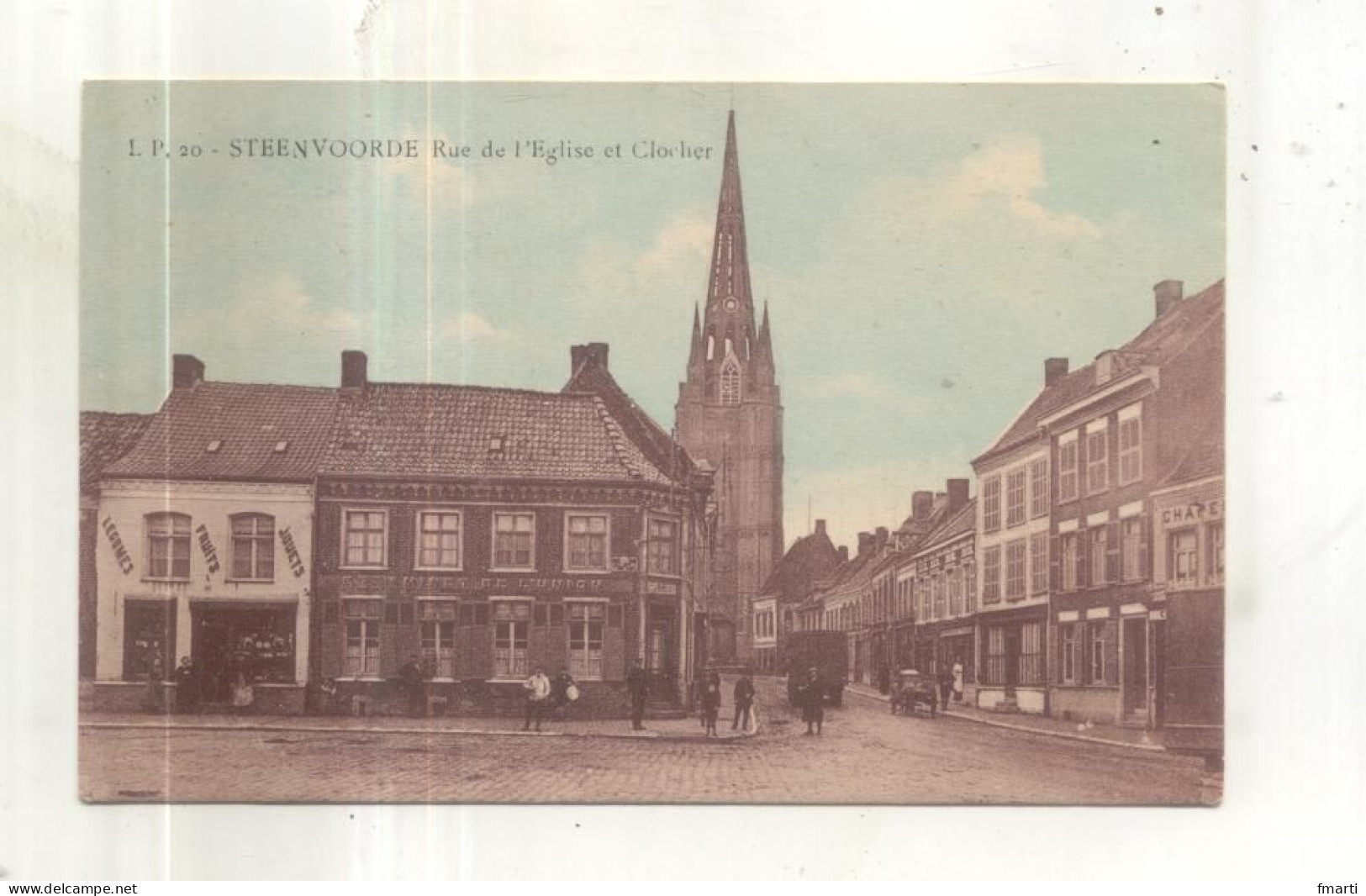 20. Steenvoorde, Rue De L'Eglise Et Clocher - Steenvoorde