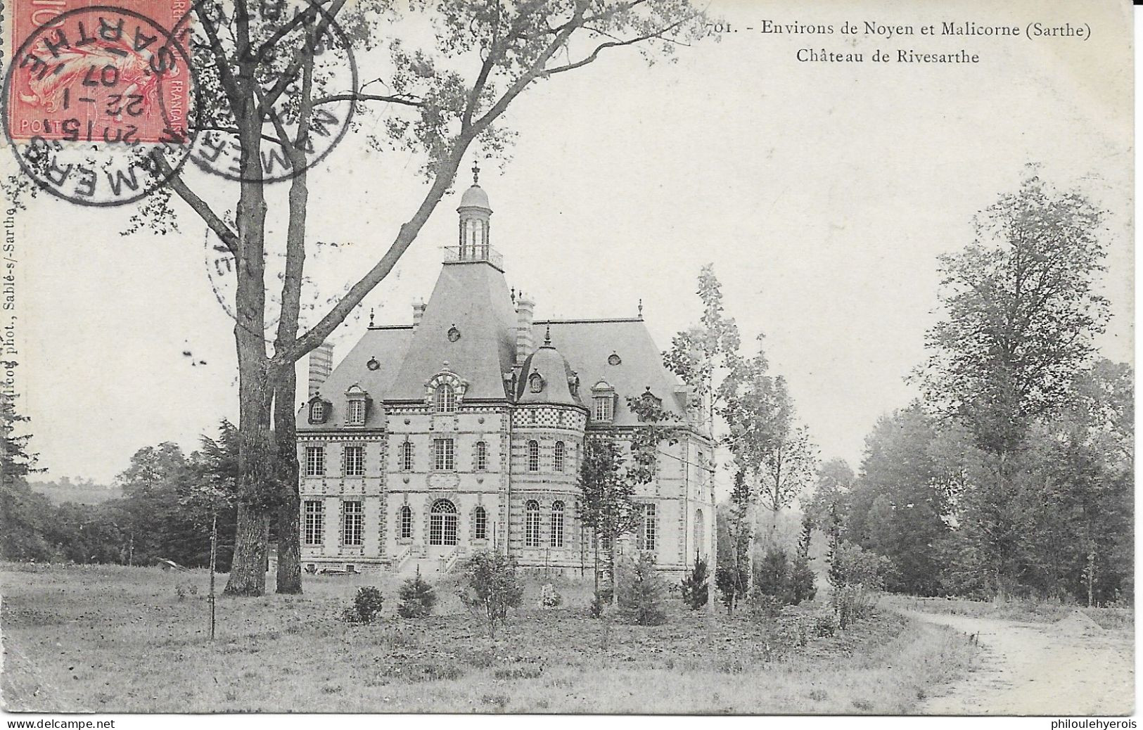 CPA 72 MALICORNE Et NOYEN Château De Rivesarthe 1907 - Malicorne Sur Sarthe