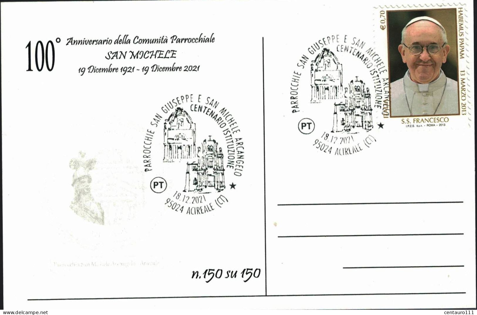 Acireale, Catania, Sicilia, Annullo Postale, Marcofilia, San Michele Arcangelo, Religioso - Acireale