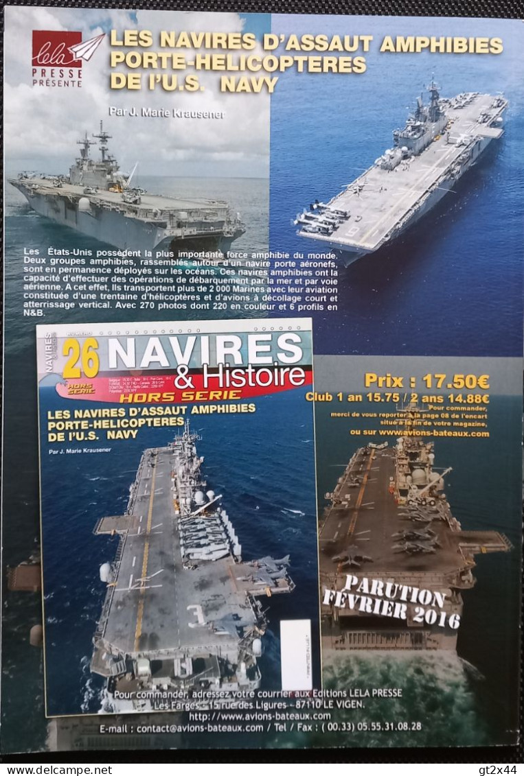 Navires & Histoire N° 94 Février/Mars 2016, Casablanca  1942: L'US Navy Attaque Le Jean-Bart - Boats
