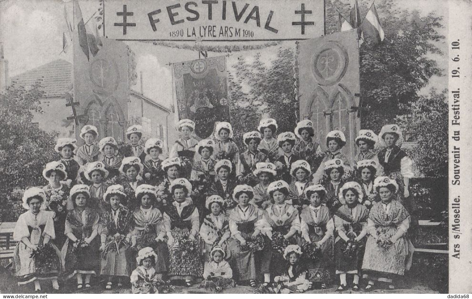 CPA - ARS-SUR-MOSELLE (MOSELLE) - SOUVENIR DU FESTIVAL DU 19.6.1910 - LA LYRE - Ars Sur Moselle