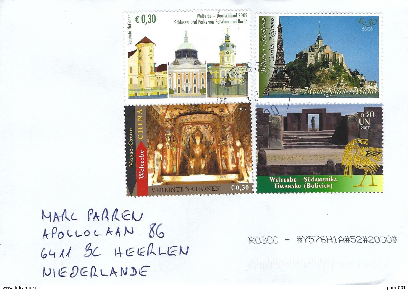 United Nations 2023 Vienna Buddhism China Eiffel Tower Castles Germany Temple Bolivia UNESCO World Heritage Site Cover - Buddismo