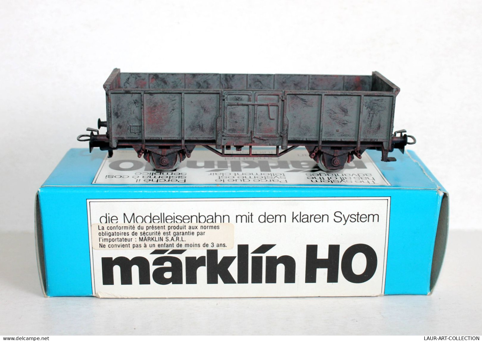 MARKLIN HO WAGON TOMBEREAU N°4465, MINIATURE TRAIN PEINT MAIN PAR MAITRE ARTISAN - MODELE FERROVIAIRE (1505.33) - Wagons Marchandises