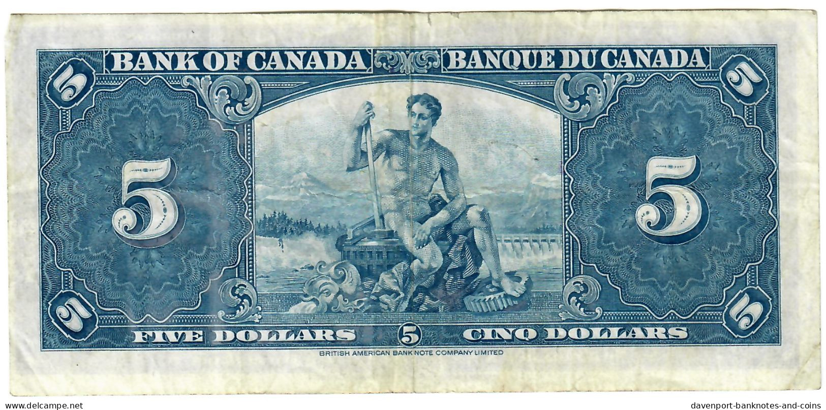 Canada 5 Dollars 1937 VF "E/S" Coyne-Towers - Canada