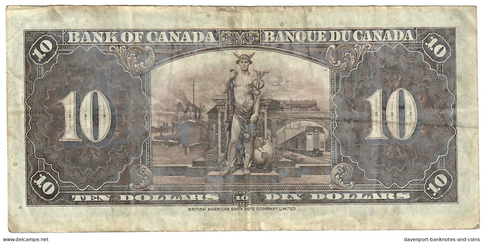 Canada 10 Dollars 1937 F/VF "H/T" Coyne-Towers - Canada