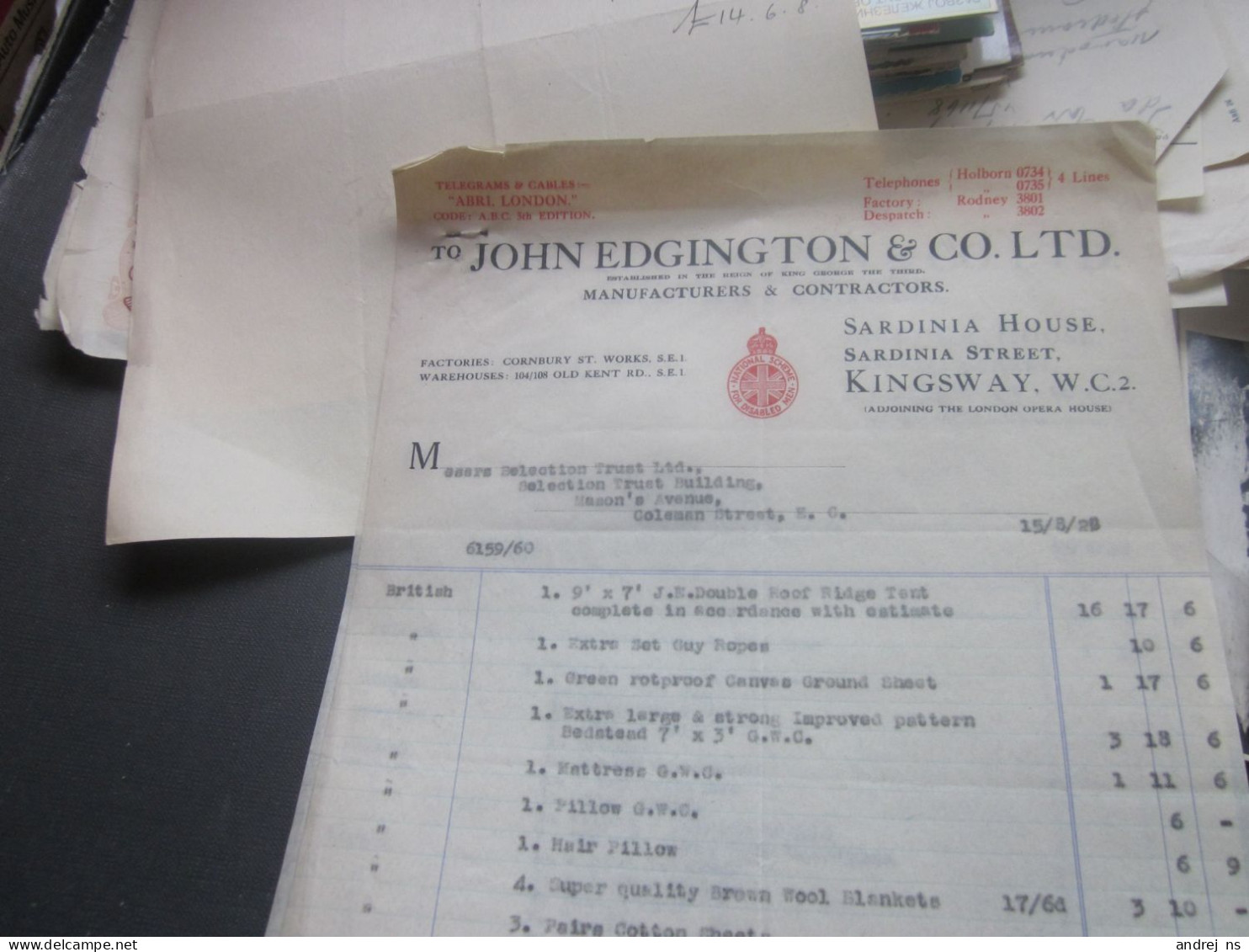 Telegram Cables Abri London To John Edgington Co LTD - Verenigd-Koninkrijk