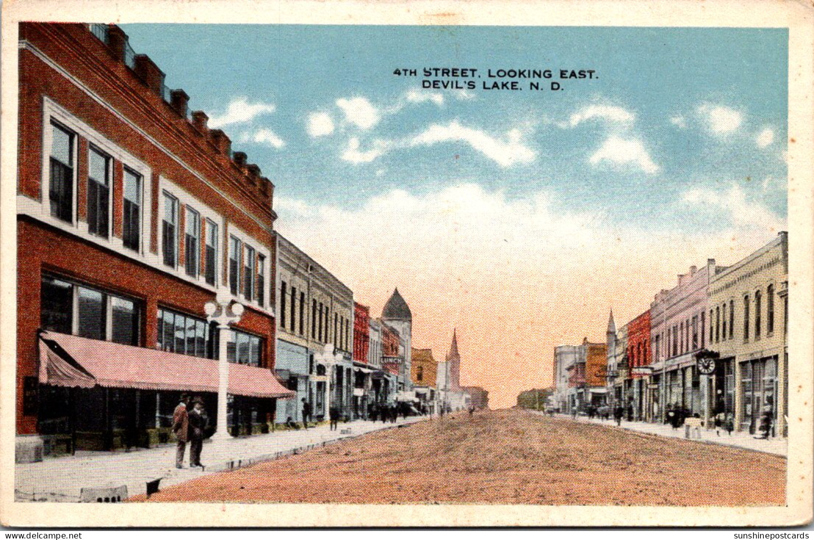 North Dakota Devil's Lake 4th Street Looking East - Autres & Non Classés