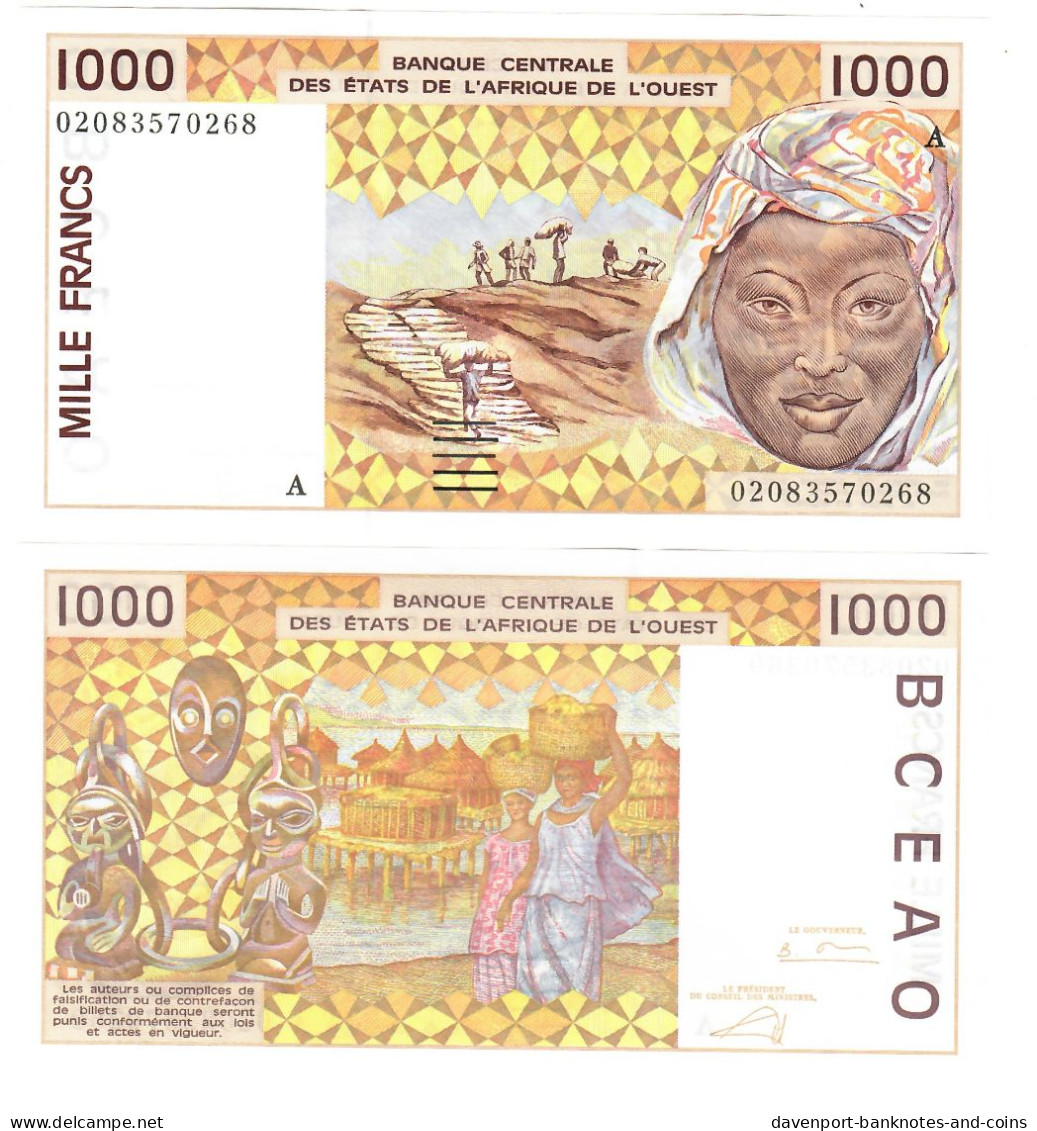 Ivory Coast 1000 Francs CFA 2002 UNC "A" - Côte D'Ivoire