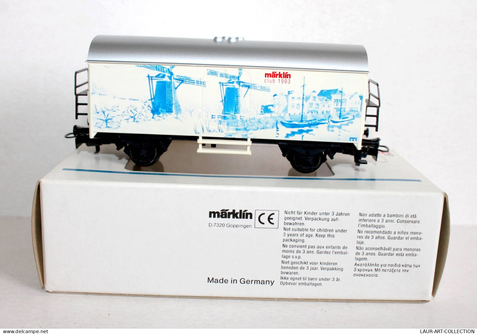 WAGON FRIGORIFIQUE PROMOTIONNEL CLUB MARKLIN 1993 MOULIN VENT MINIATURE TRAIN HO - MODELE FERROVIAIRE (1505.40) - Vagoni Merci