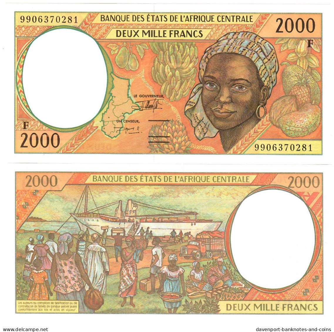 Central African Republic 2000 Francs CFA 1994 (1999) UNC (F) - Repubblica Centroafricana