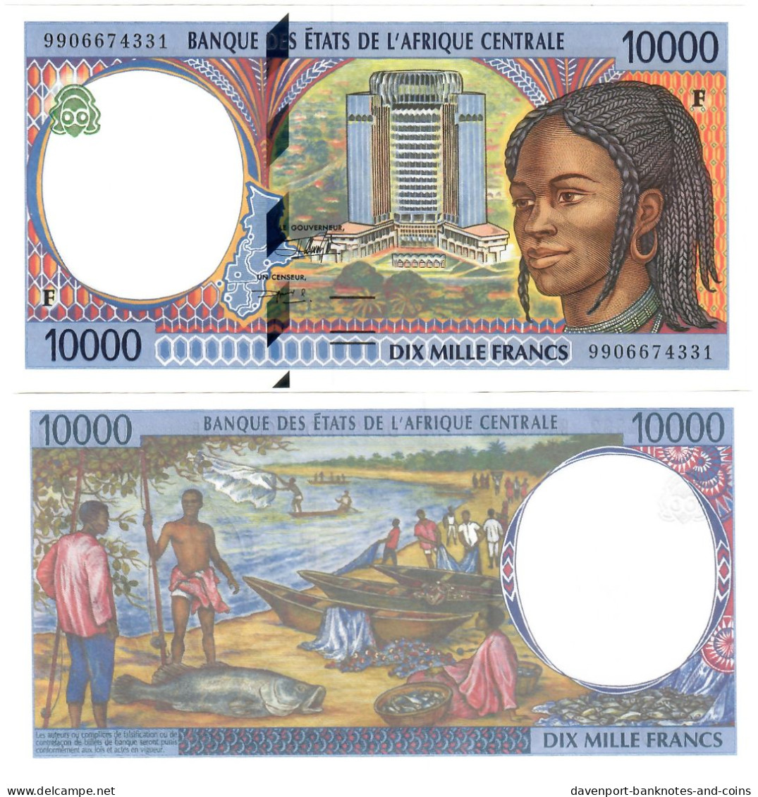 Central African Republic 10000 Francs CFA 1994 (1999) UNC (F) - Repubblica Centroafricana