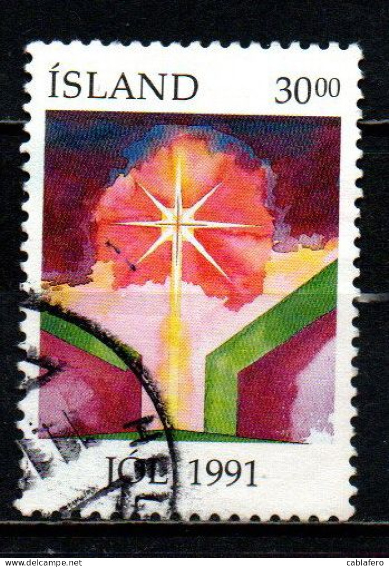 ISLANDA - 1991 - NATALE - CHRISTMAS - STELLA DI NATALE - USATO - Gebraucht