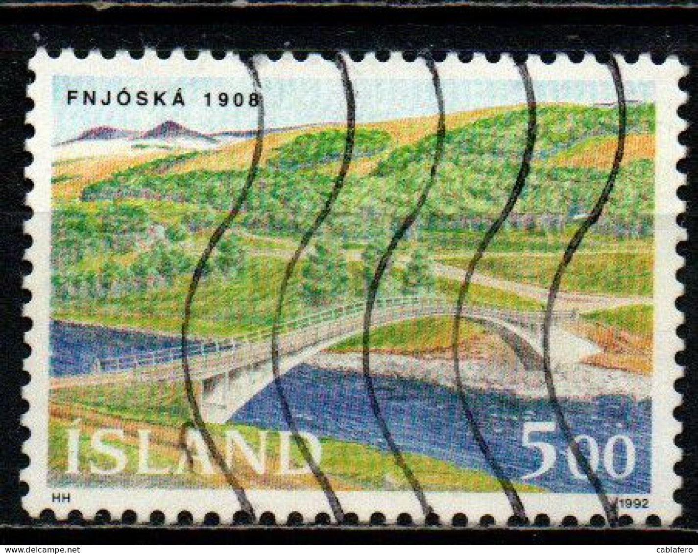 ISLANDA - 1992 - PONTE SUL FIUME FNJOSKA - USATO - Used Stamps