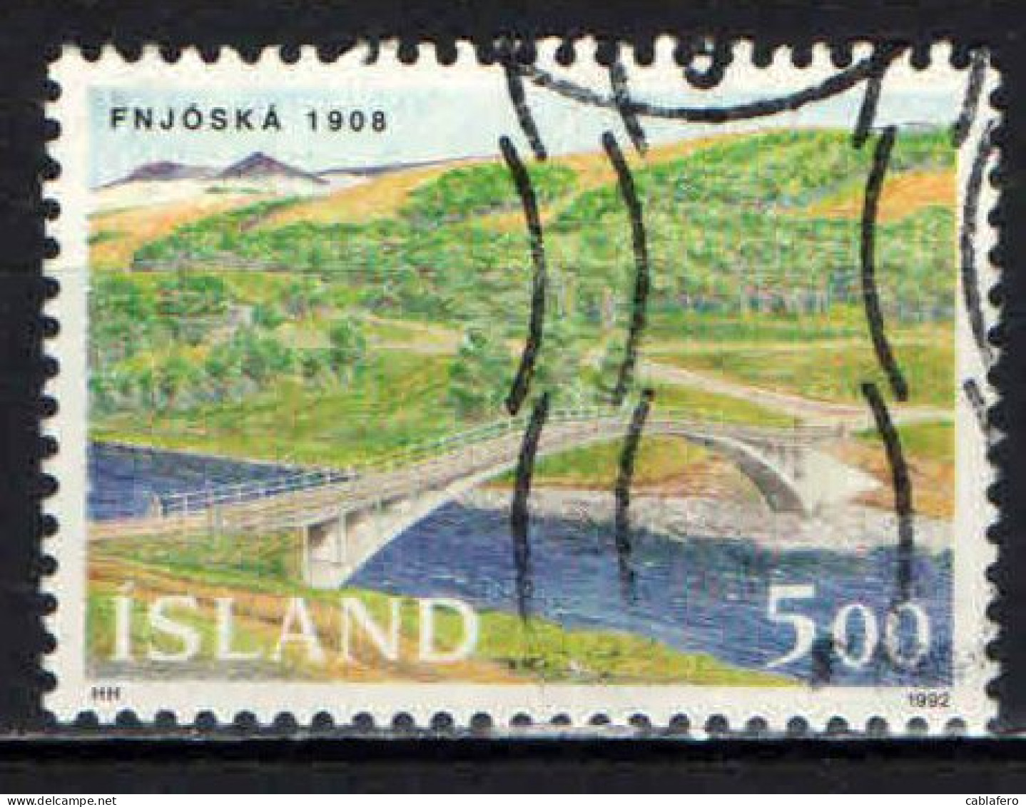 ISLANDA - 1992 - PONTE SUL FIUME FNJOSKA - USATO - Used Stamps