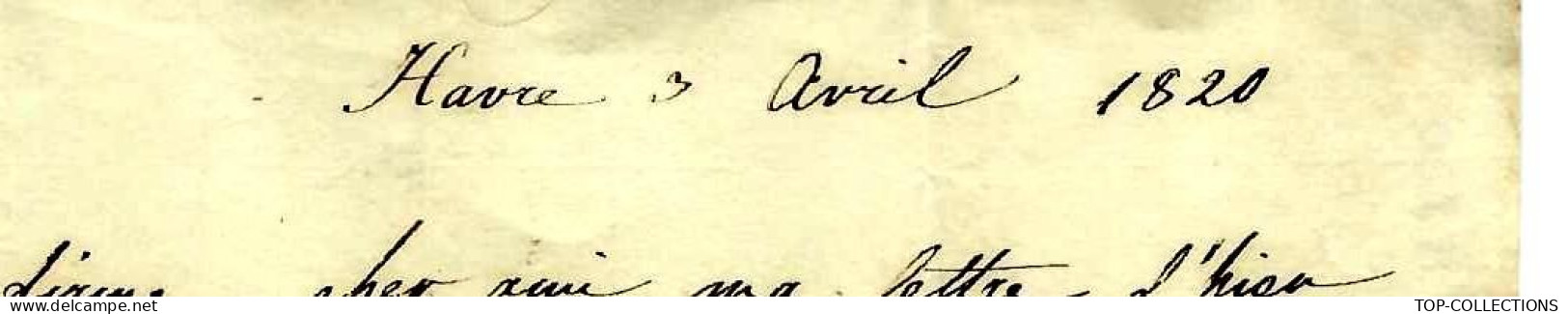 1820 LETTRE Armand Delessert Le Havre  Pour Delaroche Paris NAVIGATION NEGOCE COMMERCE ETATS UNIS AMERIQUE - 1800 – 1899