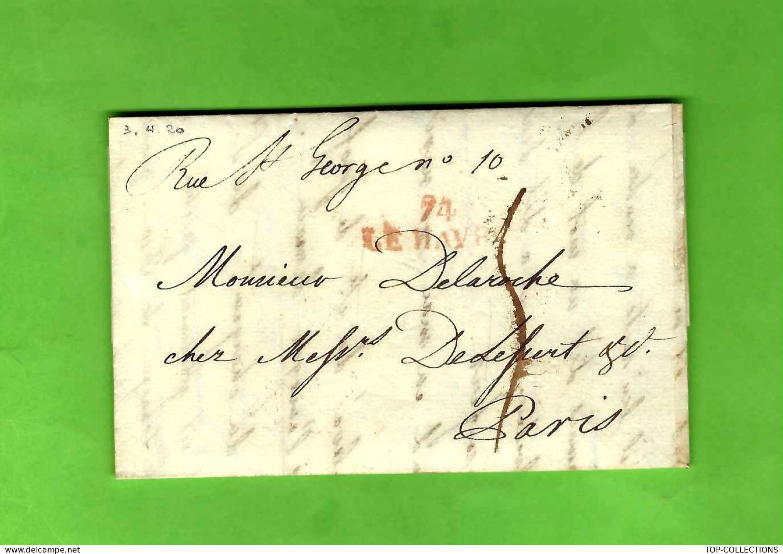 1820 LETTRE Armand Delessert Le Havre  Pour Delaroche Paris NAVIGATION NEGOCE COMMERCE ETATS UNIS AMERIQUE - 1800 – 1899