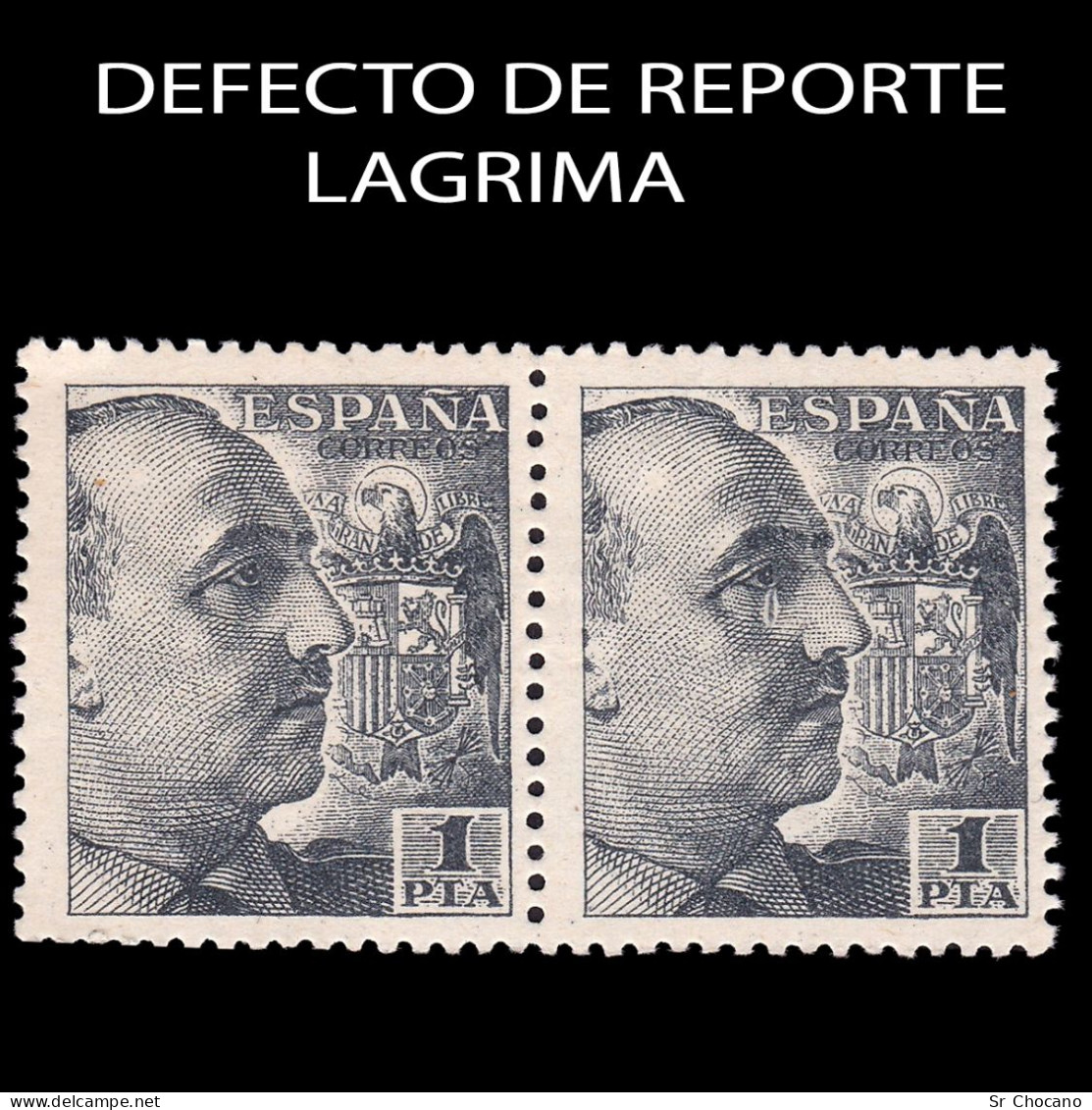 DEFECTO REPORTE.Cid Franco1949-53.1p.Blq2.NMNH Edifil.1056 - Variétés & Curiosités