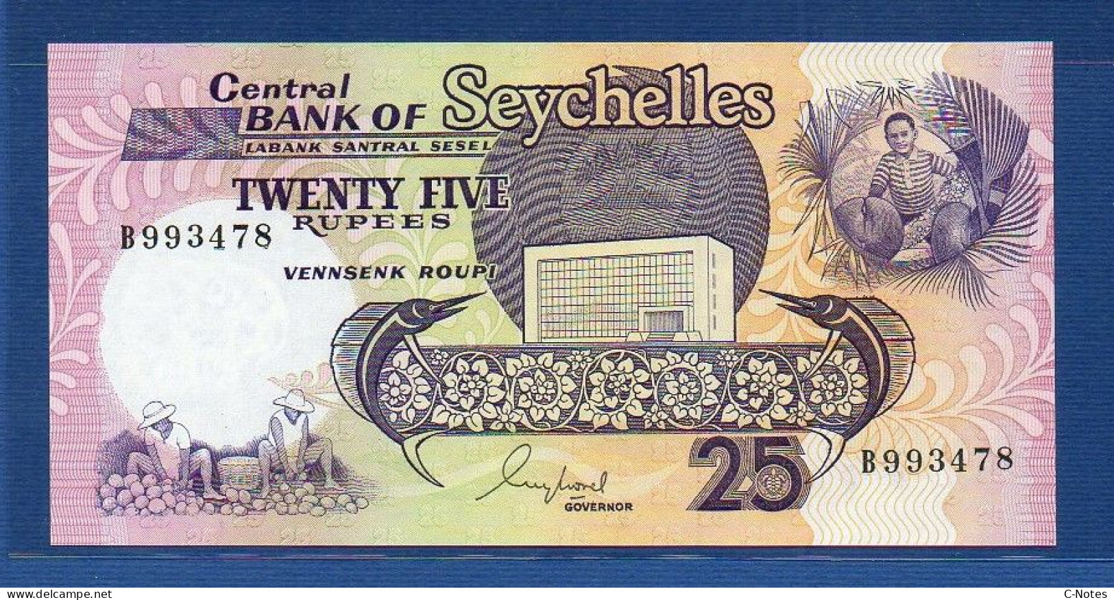 SEYCHELLES - P.33 – 25 RUPEES 1989 UNC, S/n B993478 - Seychellen