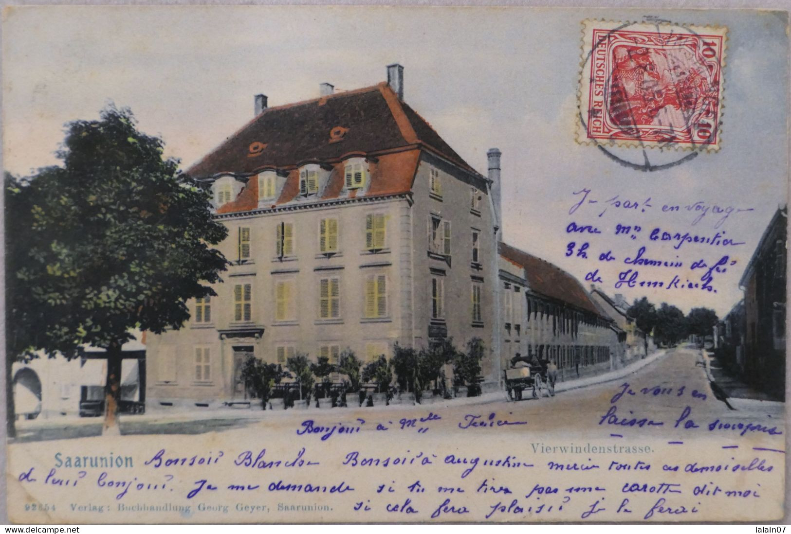 C. P. A. Couleur : 67 : SARRE-UNION : SAARUNION : Vierwindenstrasse, Timbre En 1906 - Sarre-Union