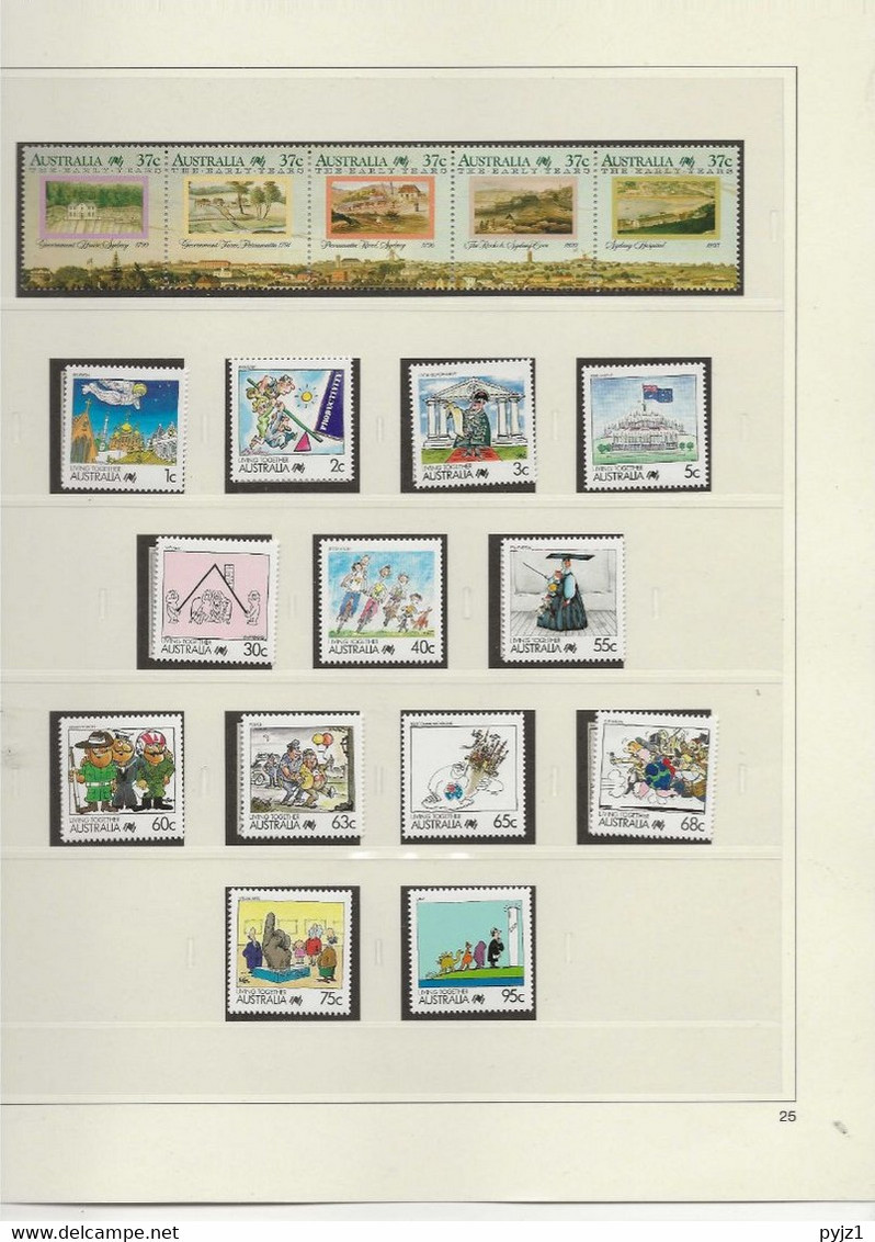 1988 MNH Australia Year Collection According To SAFE Album - Volledige Jaargang