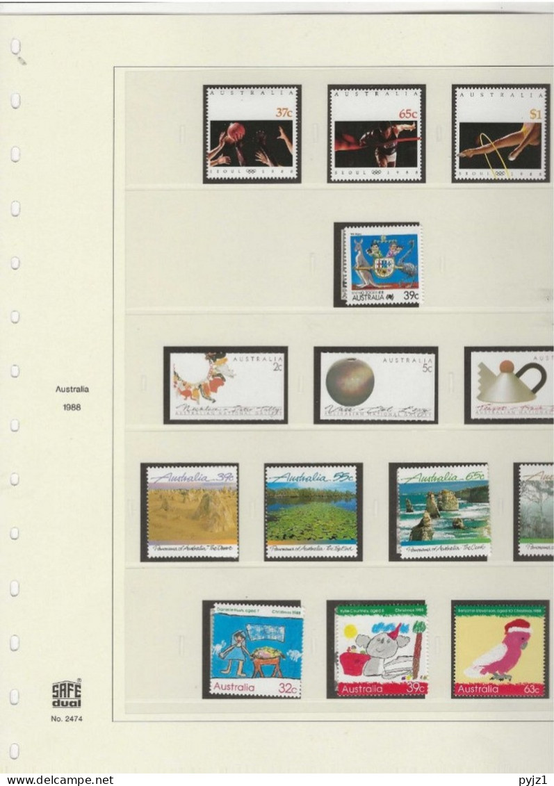 1988 MNH Australia Year Collection According To SAFE Album - Vollständige Jahrgänge