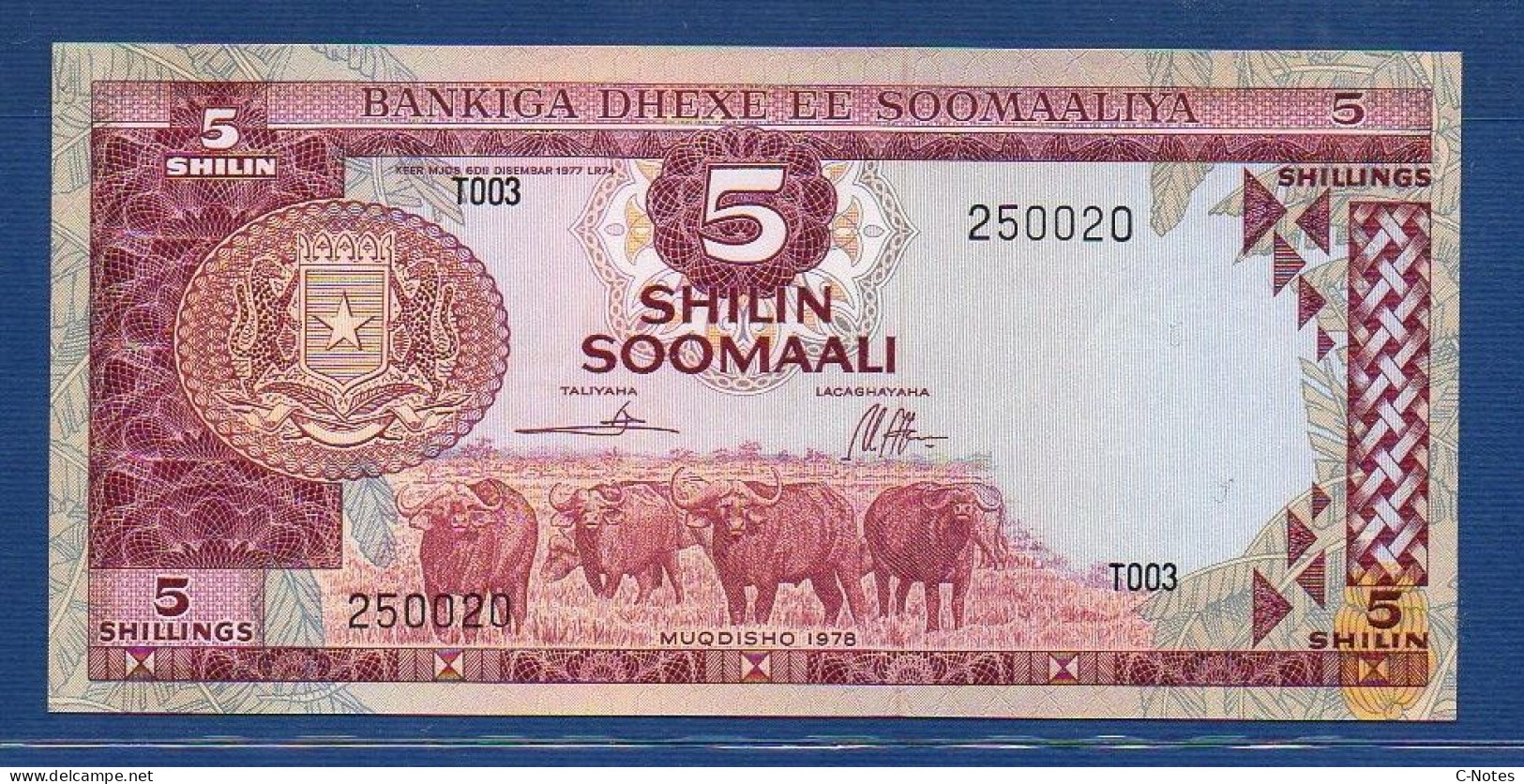 SOMALIA - P.21 – 5 SHILIN 1978  UNC-, S/n T003 250020 - Somalië