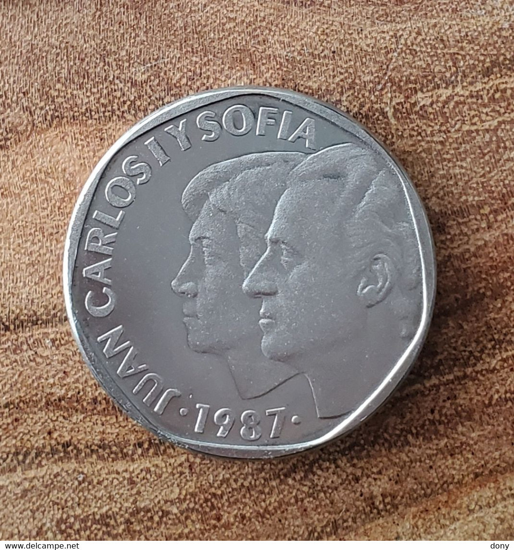 Medalla Conmemorativa Prueba De Anverso En Acero De 1987 Asi Nace Una Moneda XXV Aniversario Boda España - Test- Und Nachprägungen