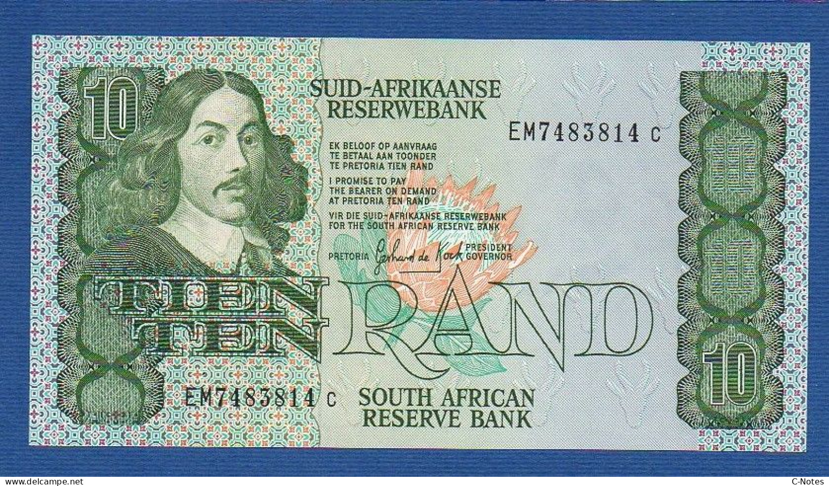 SOUTH AFRICA - P.120d – 10 RAND ND (1985 - 1990) UNC, S/n EM7483814C - South Africa