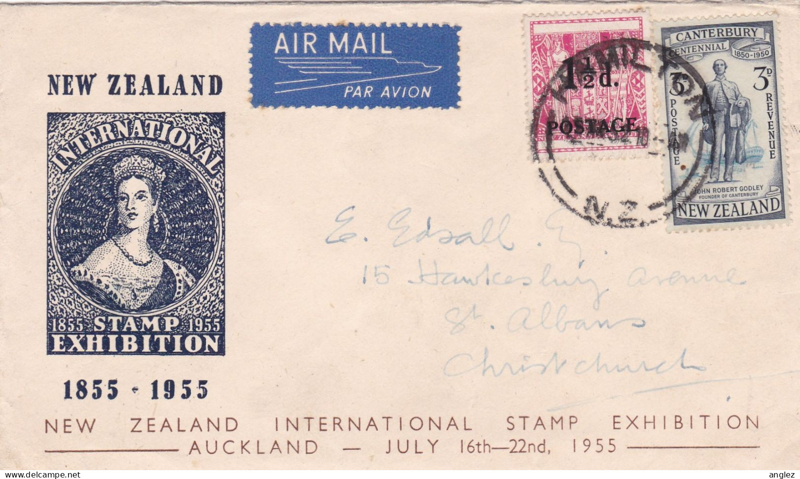 New Zealand - 1955 Airmail Cover Hamilton To UK - Storia Postale