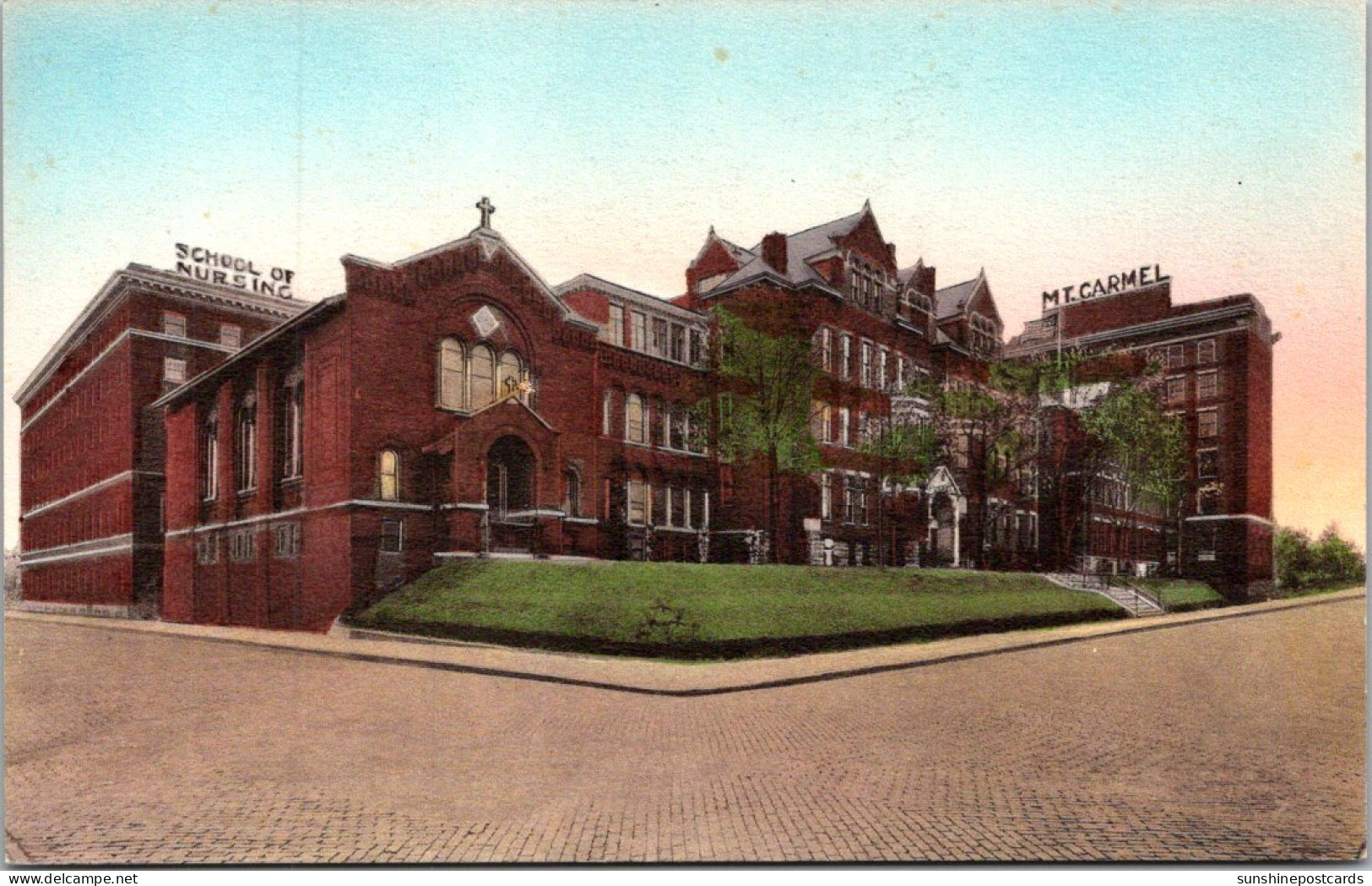 Ohio Columbus Mount Carmel Hospital Handcolored Albertype - Columbus