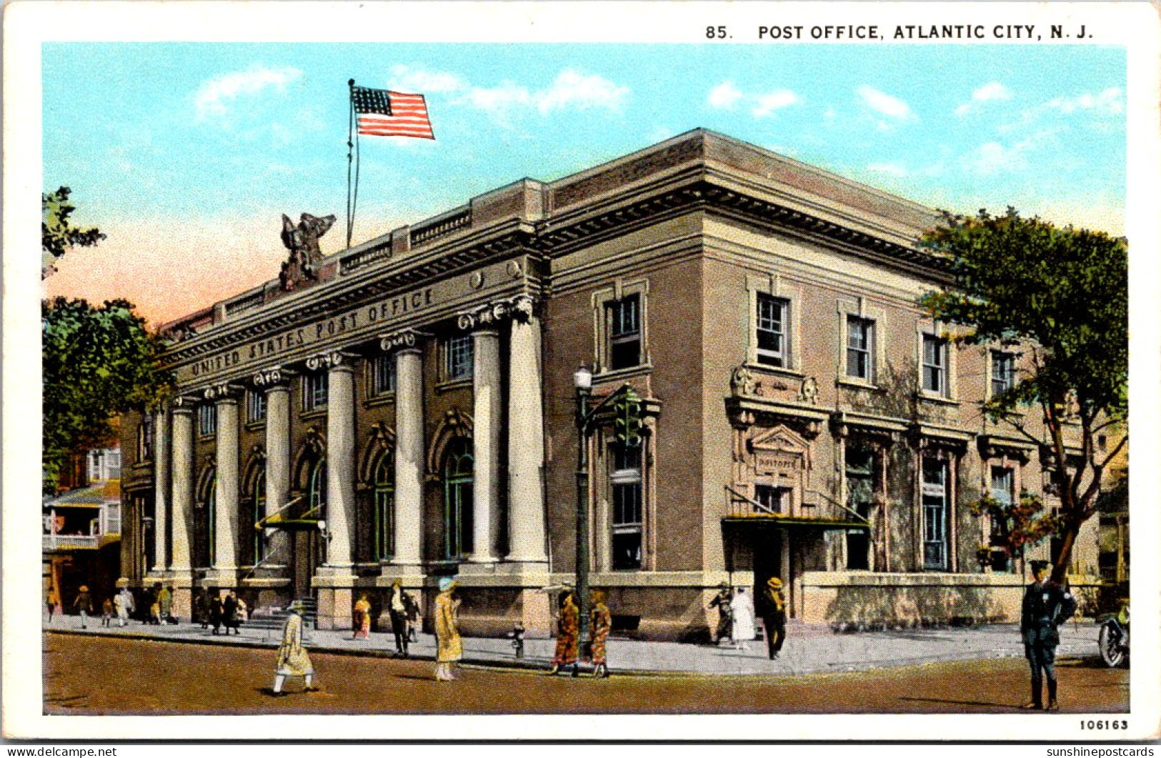 New Jersey Atlantic City Post Office Curteich - Atlantic City