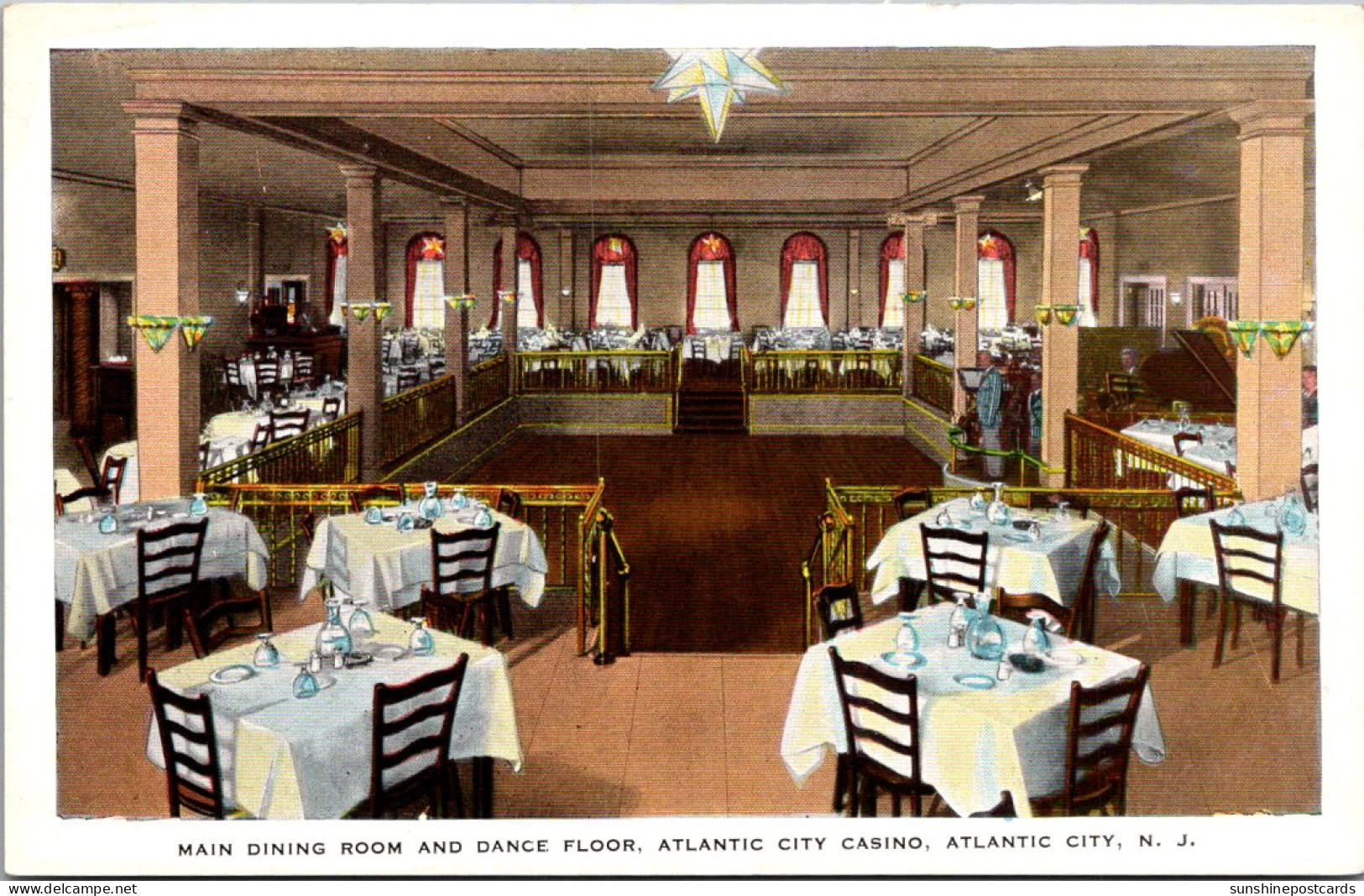 New Jersey Atlantic City Casino Main Dining Room And Dance Floor  - Atlantic City