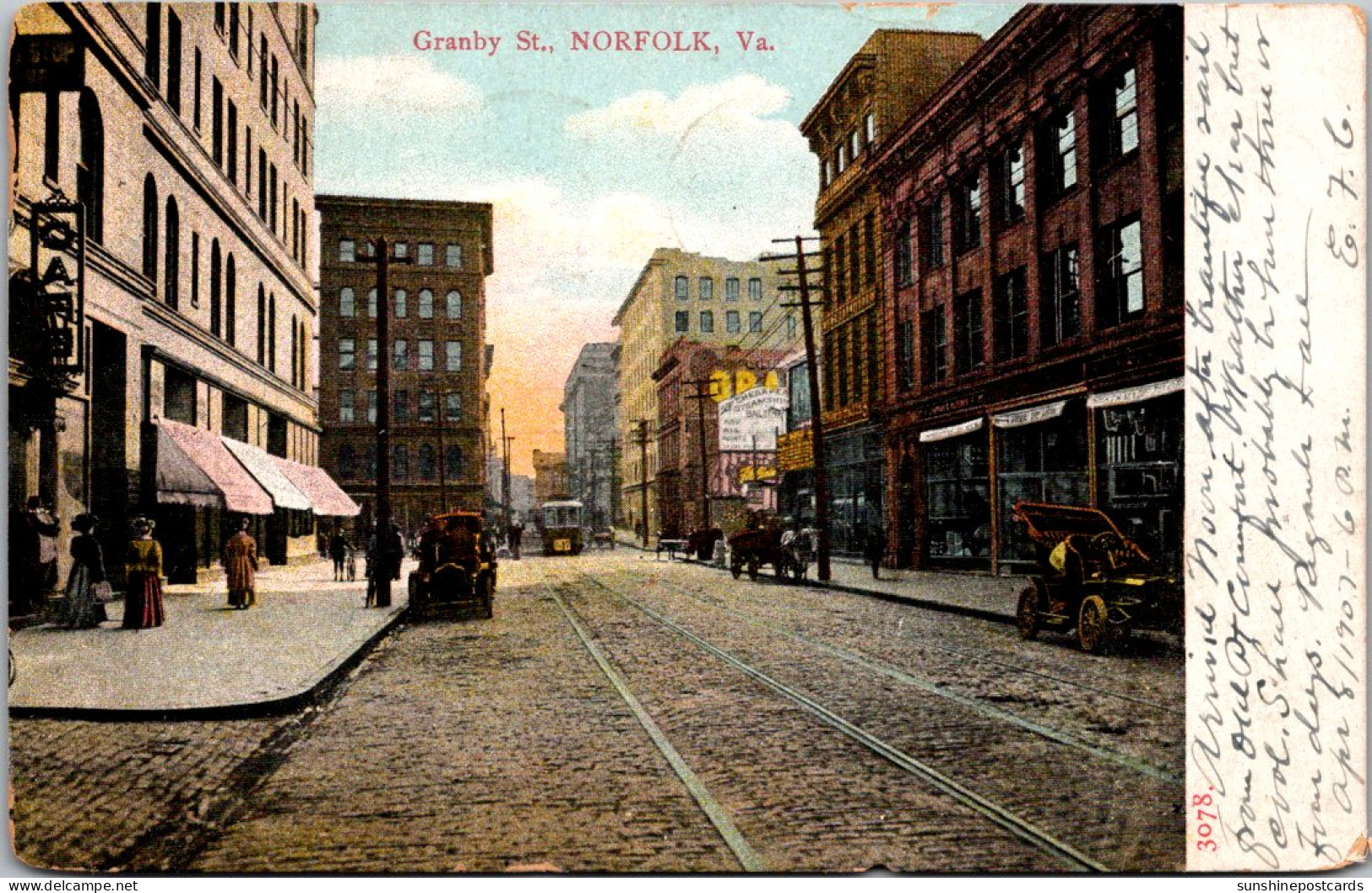 Virginia Norfolk View On Granby Street 1907 - Norfolk