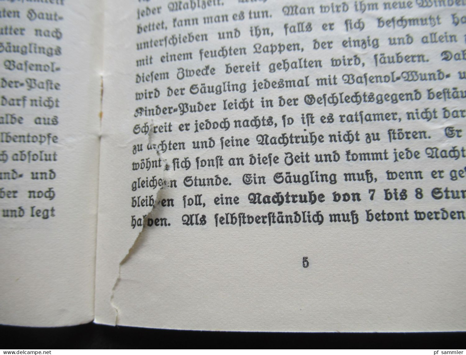 Werbebroschüre Vasenol Werke Leipzig ca. 1940er Jahre! "Die Pflege des Säuglings" von Medizinalrat Dr. Matthias