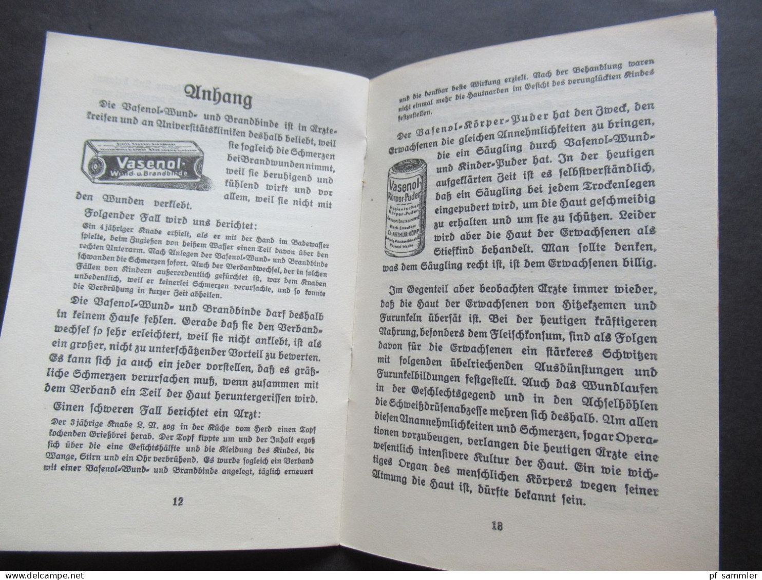 Werbebroschüre Vasenol Werke Leipzig ca. 1940er Jahre! "Die Pflege des Säuglings" von Medizinalrat Dr. Matthias