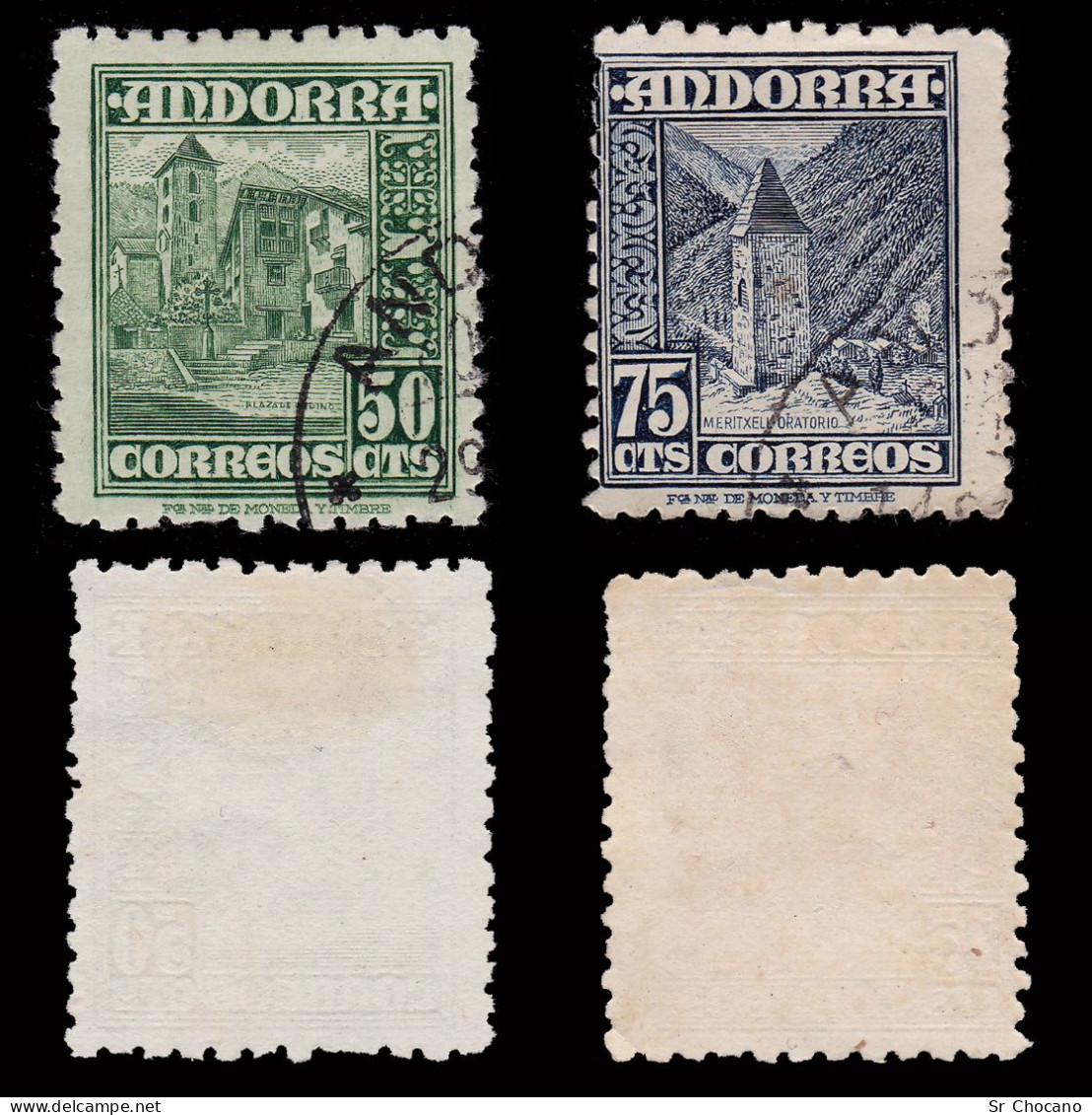 ANDORRA.CORREO ESPAÑOL.1948-53.Tipos.8 Valores.Usado. - Gebruikt